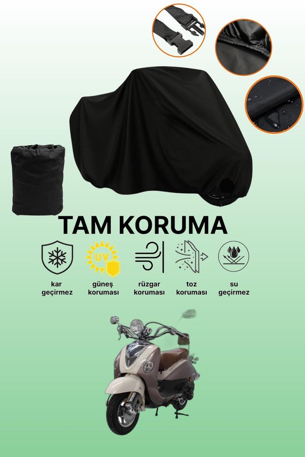 Black Rear Bag and Lock Incompatible Mondial 125 Znu I Compatible Motorcycle Tarpaulin