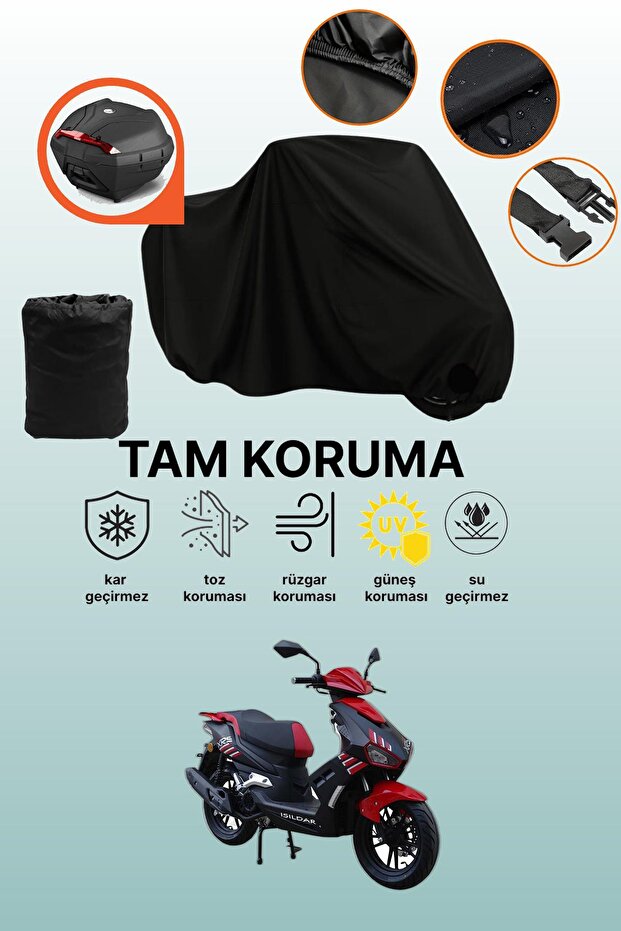 Apachi Xrs Compatible Motorcycle Tarpaulin Compatible with Black Rear Bag