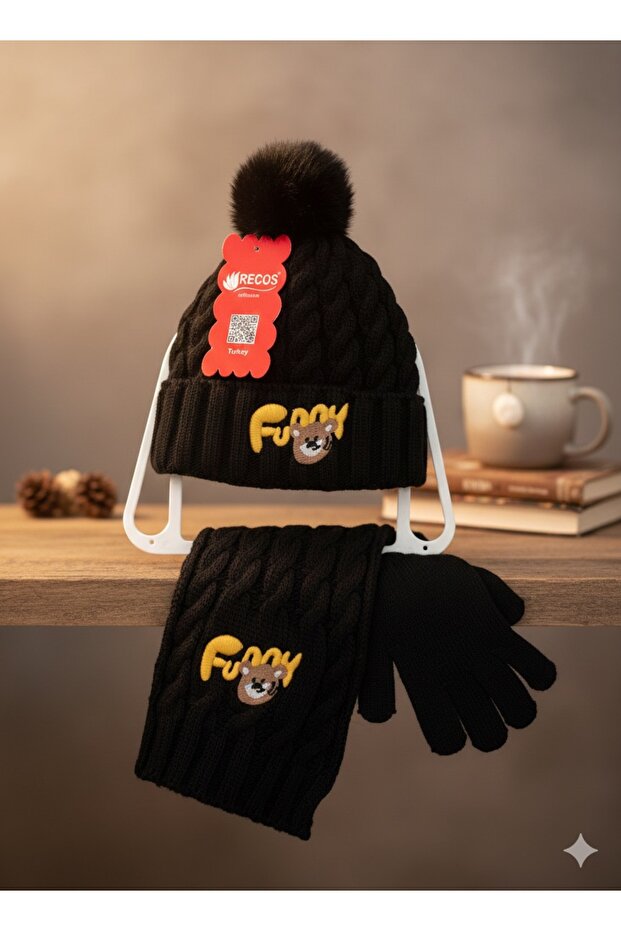 2-5 Years Old 3-Piece Set - Scarf - Beanie - Gloves