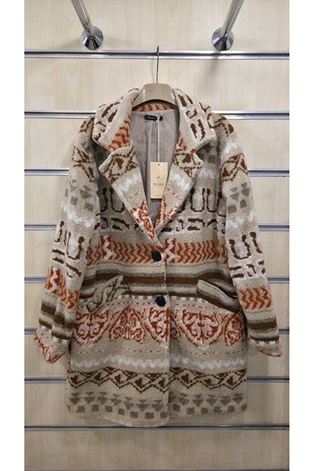 معطف صوف بنمط مختلط - 1