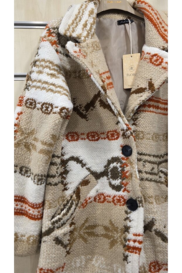 معطف صوف إيطالي منقوش - 4