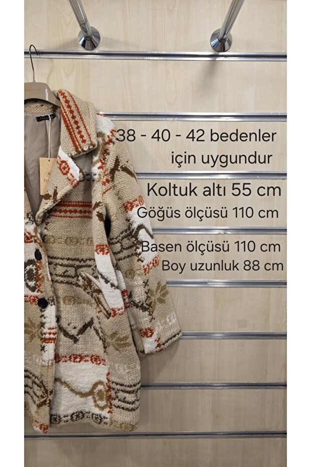 معطف صوف إيطالي منقوش - 8