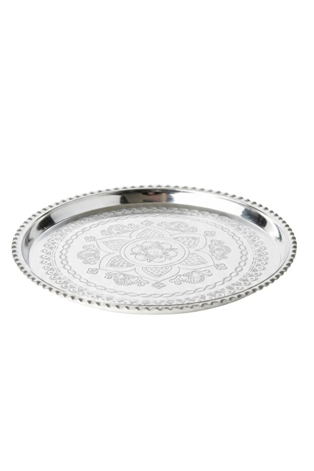 Copper Tin Embroidered Tray 40 cm