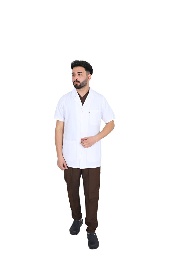 H/001 Shirt Collar Short Length Short Sleeve Apron Doctor Nurse Teacher Student Work Clothes