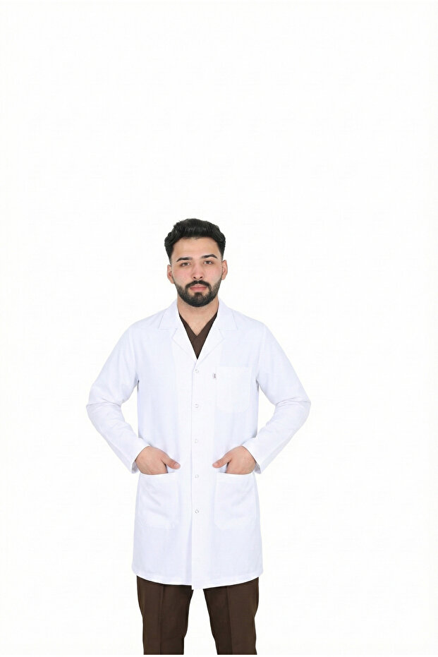 H/001 Shirt Collar Medium Length Long Sleeve Apron Doctor Nurse Teacher Student Work Clothes