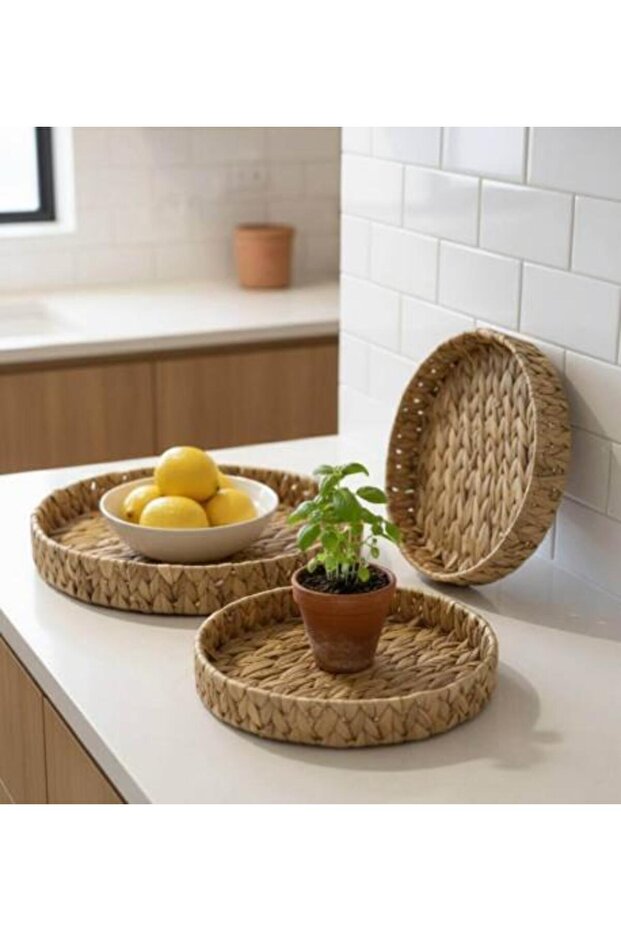 Round Wicker Trays - 1