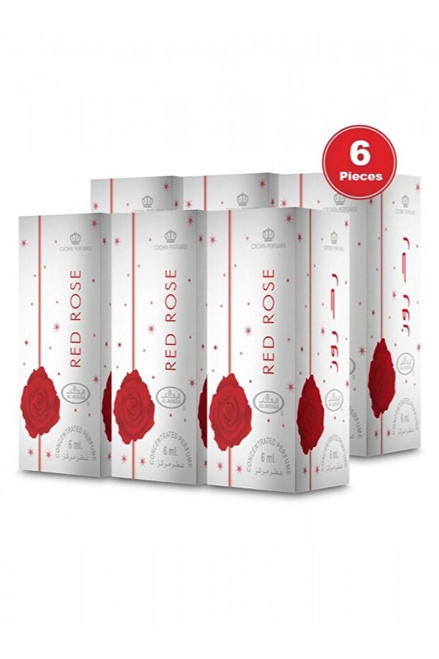 عطر الرحاب بالورد الأحمر 6 مل - 6 قطع