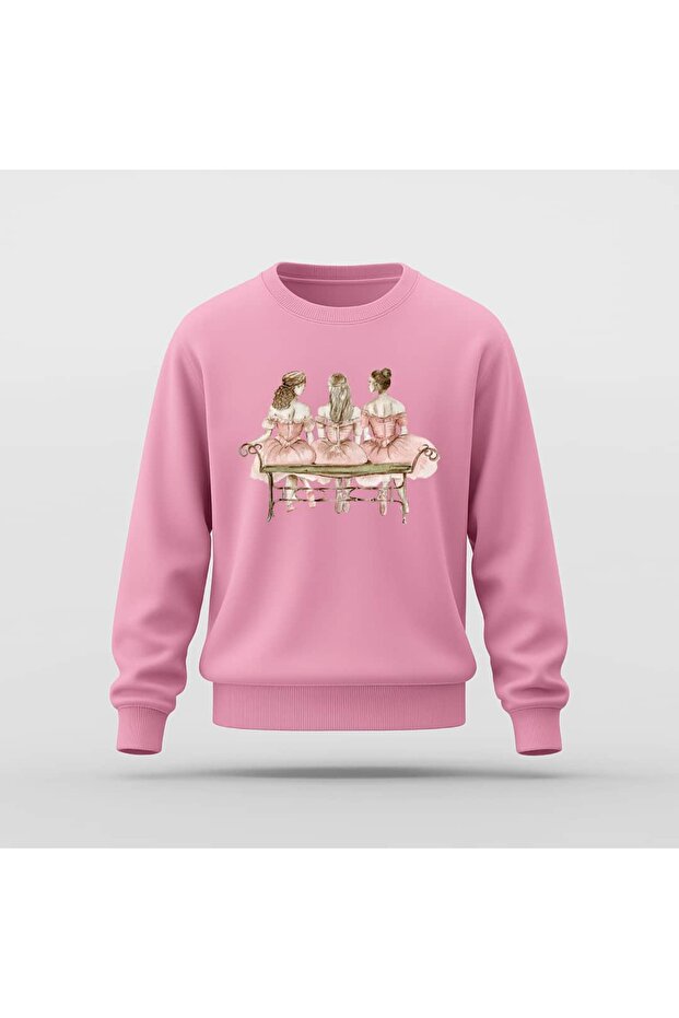 Three Ballerinas Printed Basic Sweatshirt