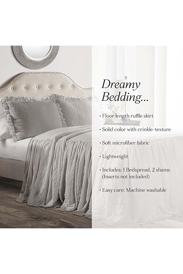 طقم غطاء سرير مكشكش - 6