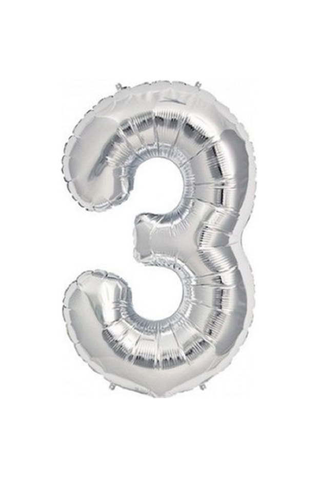 3 Number Silver Foil Balloon 16 Inch 40 cm