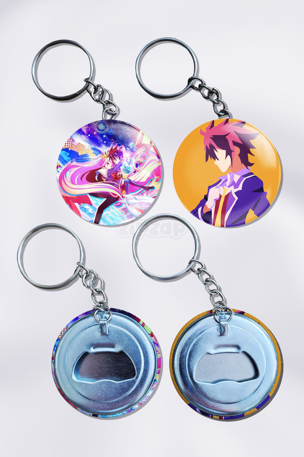 No Game No Life Anime Bag Ornament Keychain Charm (2 Pcs)