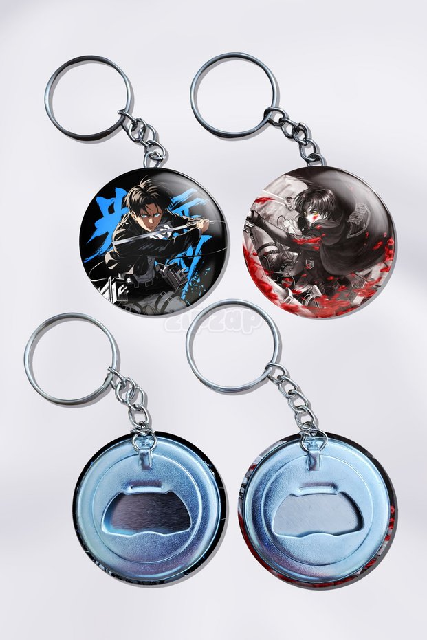Levi Ackerman Anime Bag Ornament Keychain Charm (2 Pcs)
