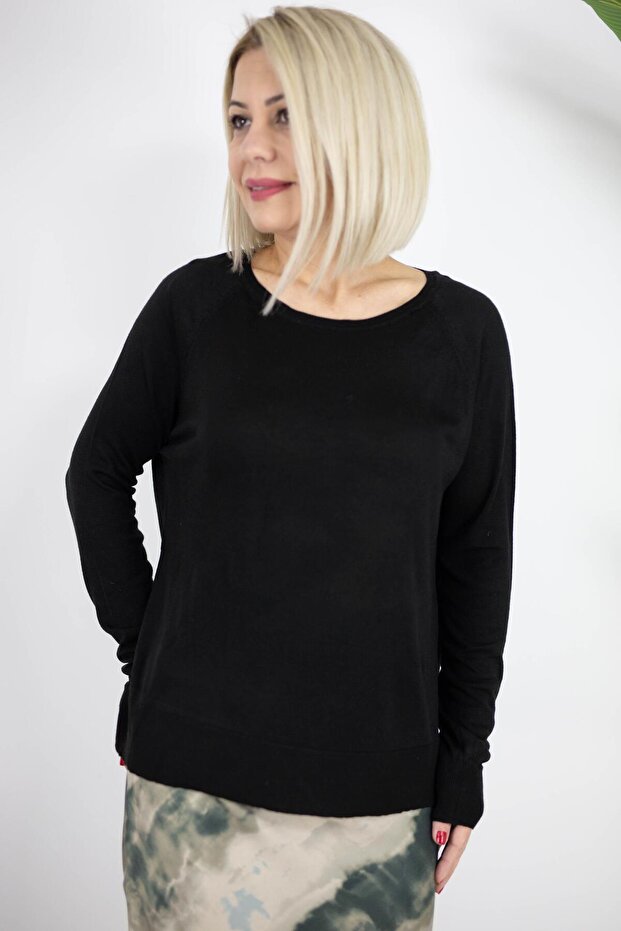 536 KAYIK YAKA, BASİC MERSERİZE BLUZ - 1