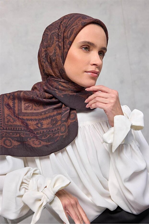 Viscose Velora Scarf Four Seasons Black Plum 90X90