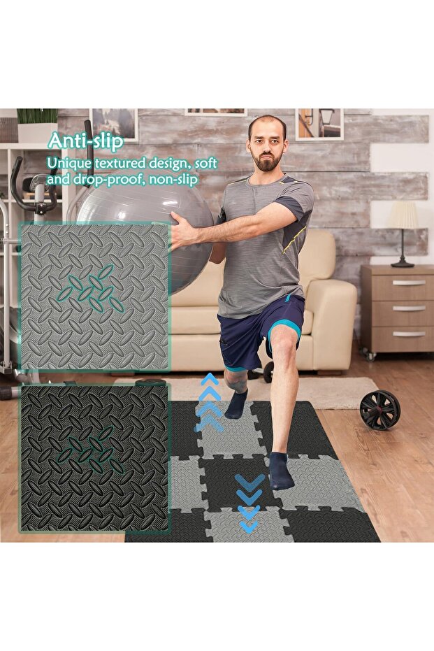 سجادة أرضية متشابكة 12 قطعة - 1