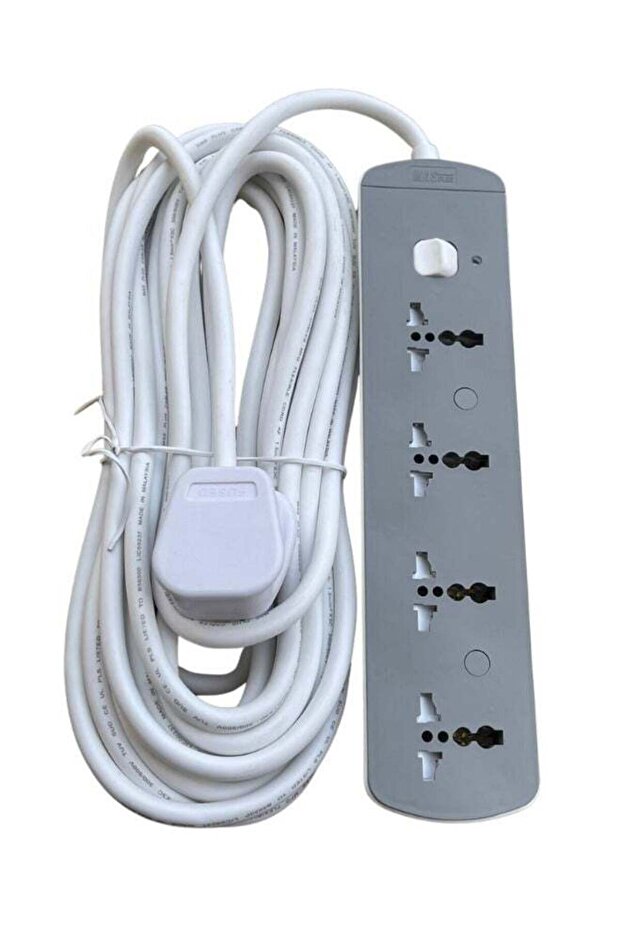 3 Meter Multi Power Strips Extension Cord | 4 Sockets Universal Plug Adapter