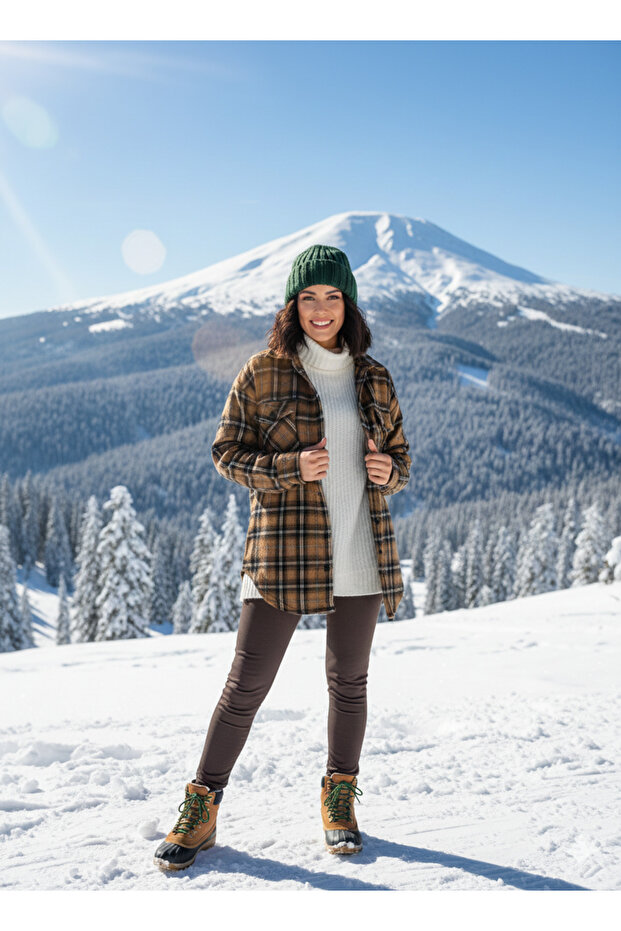 Double Pocket Colorful Thick Winter Lumberjack Shirt - Shacket