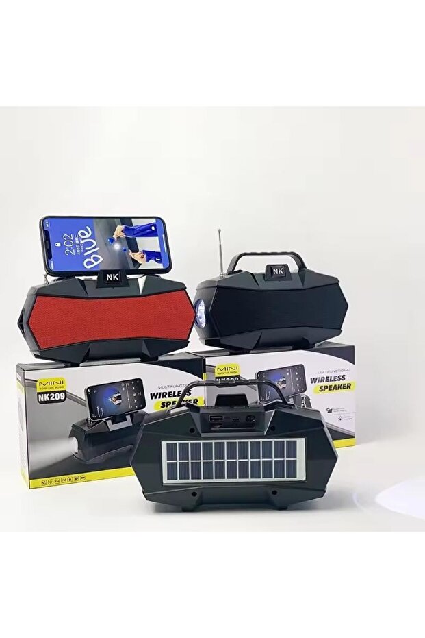 Wireless Bluetooth Speaker with Built-in Flashlight and Solar Charging