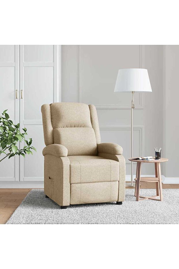 Recliner Chair Cream Fabric