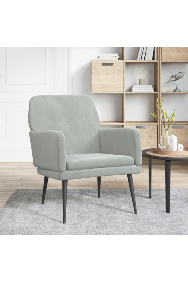 Armchair Light Grey 62x79x79 cm Velvet