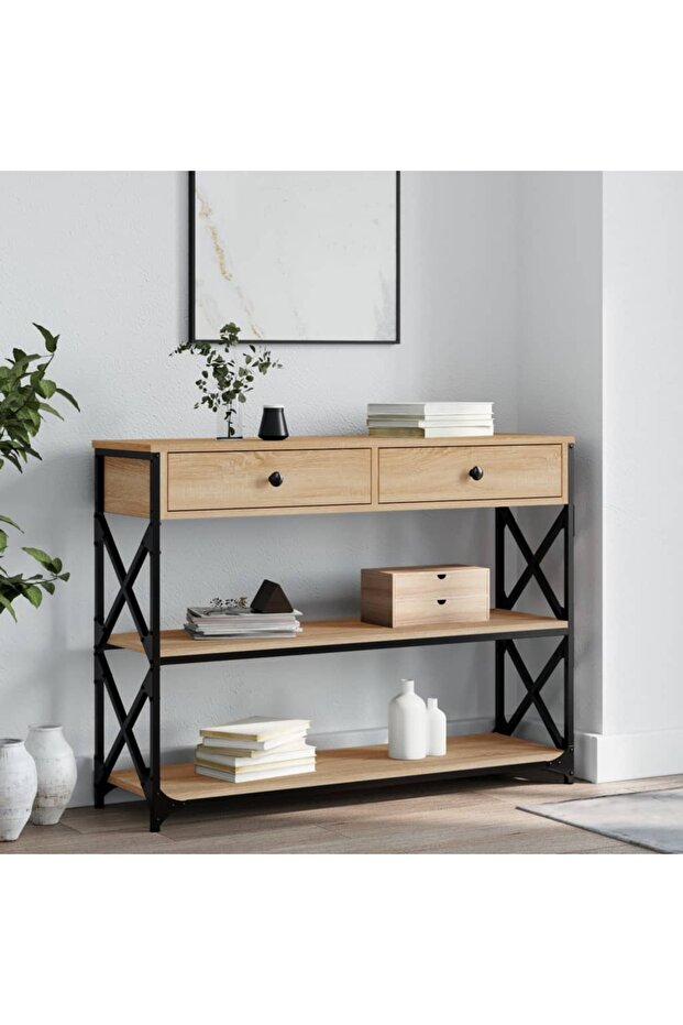 Console Table Sonoma Oak 100x28x75 cm Engineered Wood