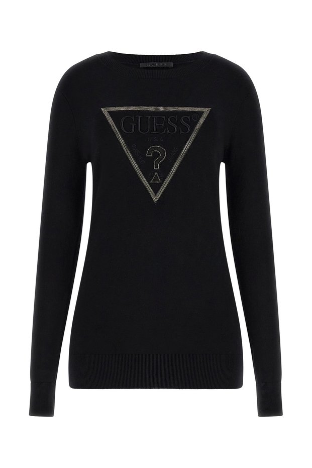 Long Sleeve Crew Neck Sasha Triangle Logo Knitwear Women's Black Knitwear W6Rr49Z2Nq2-Jblk