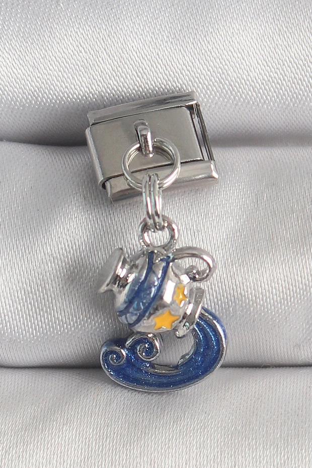 316L Steel Silver Rk Sallantı Aquarius Zodiac Model Nomination Charm