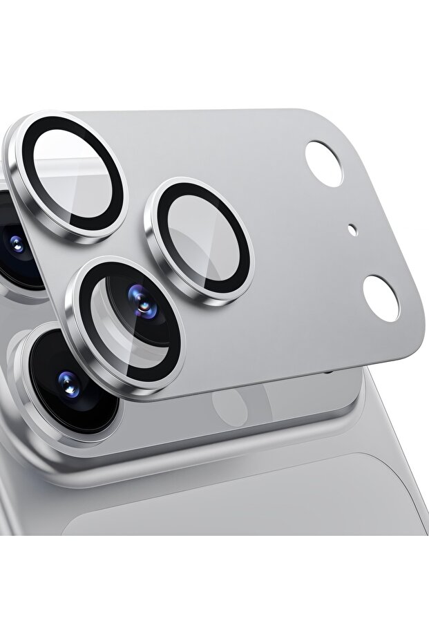 واقي عدسة كاميرا الهاتف المحمول iPhone 17 Pro Max من الزجاج المقوى - [التصاق قوي] معدن ألومنيوم