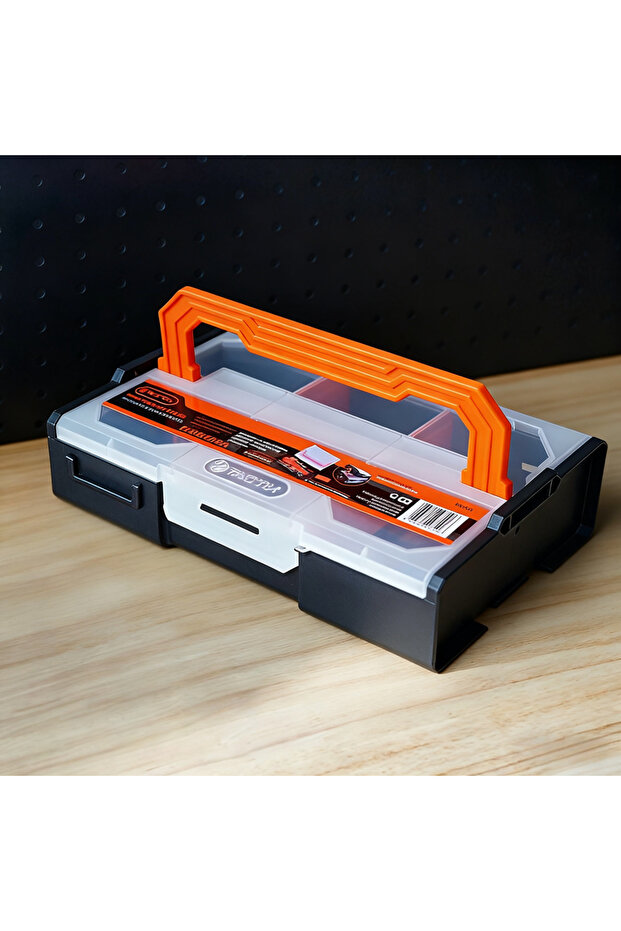 صندوق واحد قابل للتكديس لتنظيم القطع الصغيرة، صندوق مقسم لتخزين المكونات الإلكترونية، سهل الاستخدام في ورشة العمل - 1