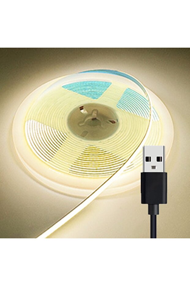 3m 8MM 320LEDs Neutral 5V USB 3/5/8MM High Density Light Strip 320 400LEDs Dimmable COB LED Flexible