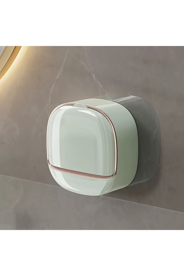 shortstylelightgreen 1pcLight luxury soap dish, high-end home storage rack, bathroom and toilet lid