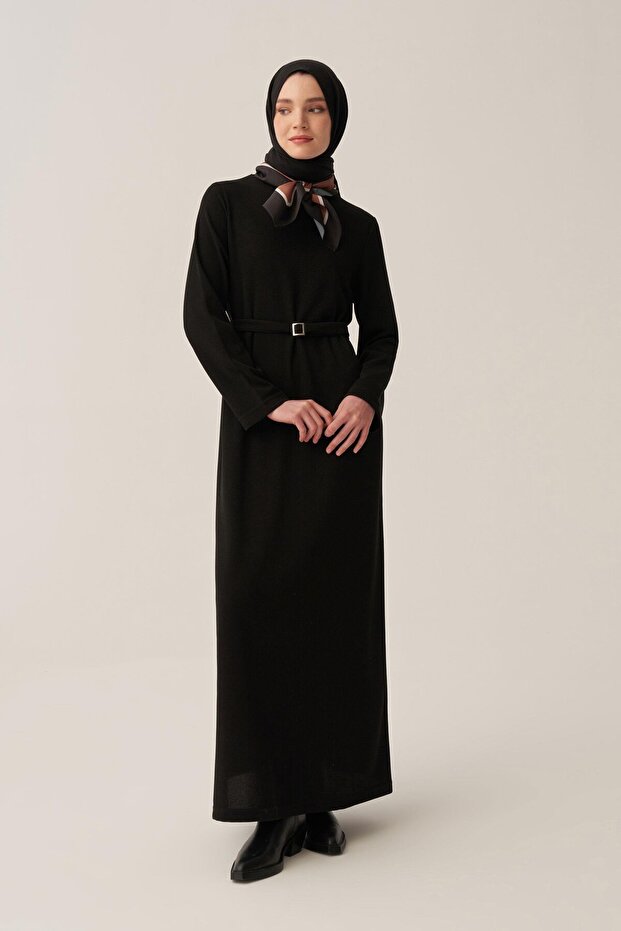 Black Belt Buckle Dress