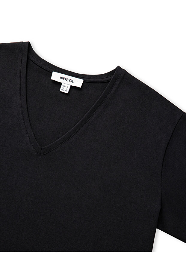 Basic V yaka tişört - 2