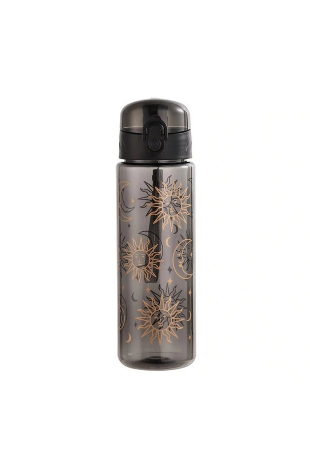 780ML Black 780ml Daisy Flower Plastic Water Bottle Sports Transparent Water Bottle Portable Gym Tra