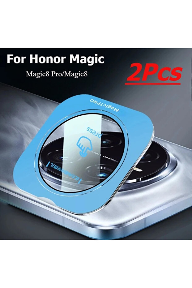 قطعتان من واقيات الكاميرا الخلفية الزجاجية المقواة لهاتف Honor Magic 8 Pro/Magic8 Pro