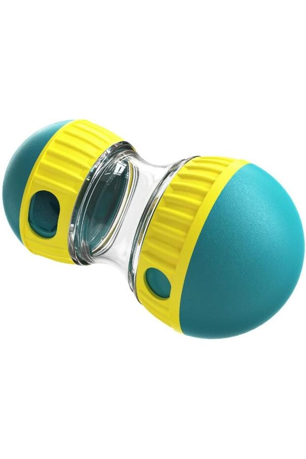 15.5x8.75cm Green Dog Puzzle Toy Elliptical Track Rolling Increase Intelligence Ball Leaky Food Deve