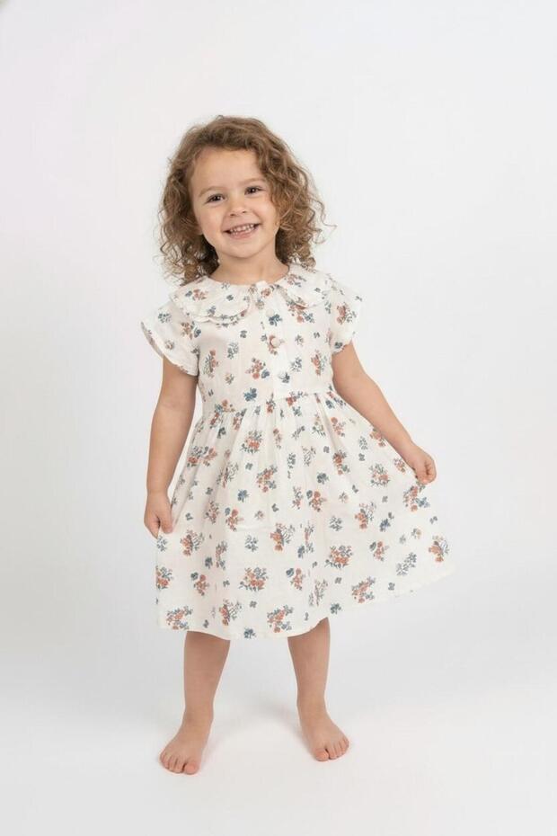 Rochie cu volane guler tip Peter Pan - 1