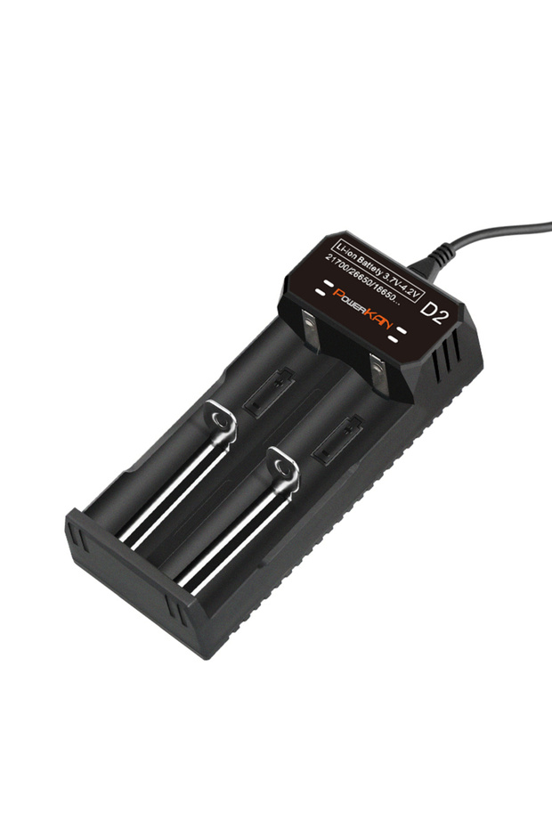 D2 POWERKAN Li-ion D2 21700 Smart Battery Charger 3.7V for 26650 18500 18350 17500 16340 14500 Batte