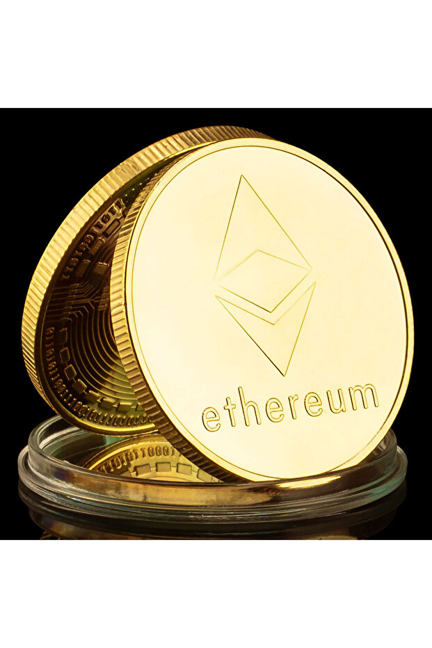 Gold ETH Gold/Sliver Plated Patterned Ethereum Bitcoin Embossed Stereo Bitcoin Digital Currency Coin