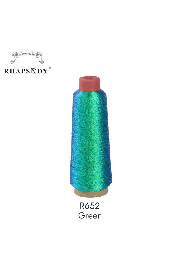 R652 Green 2500M Per Cone Super Chameleon Rainbow Thread Metallic Yarn 150D Computerized Embroidery