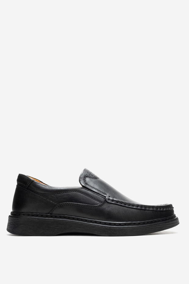 Men's Comfort Orthopedic Casual Shoes Real Leather Hz 380 Black