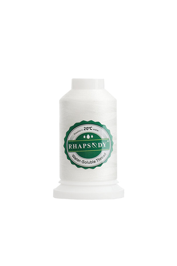 1PC Rhapsody 1000Y Tex27 White Color Cold Water Soluble Sewing Thread 20C Wash Away Vanish Extra Qui