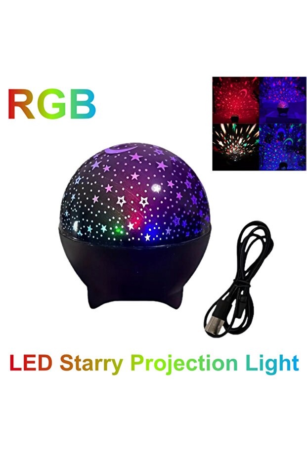 جهاز عرض ضوئي متعدد المصابيح بتقنية LED، قطعة واحدة، سماء مرصعة بالنجوم، مصباح ليلي، مصباح أطفال، ديكور، قمر مرصع بالنجوم