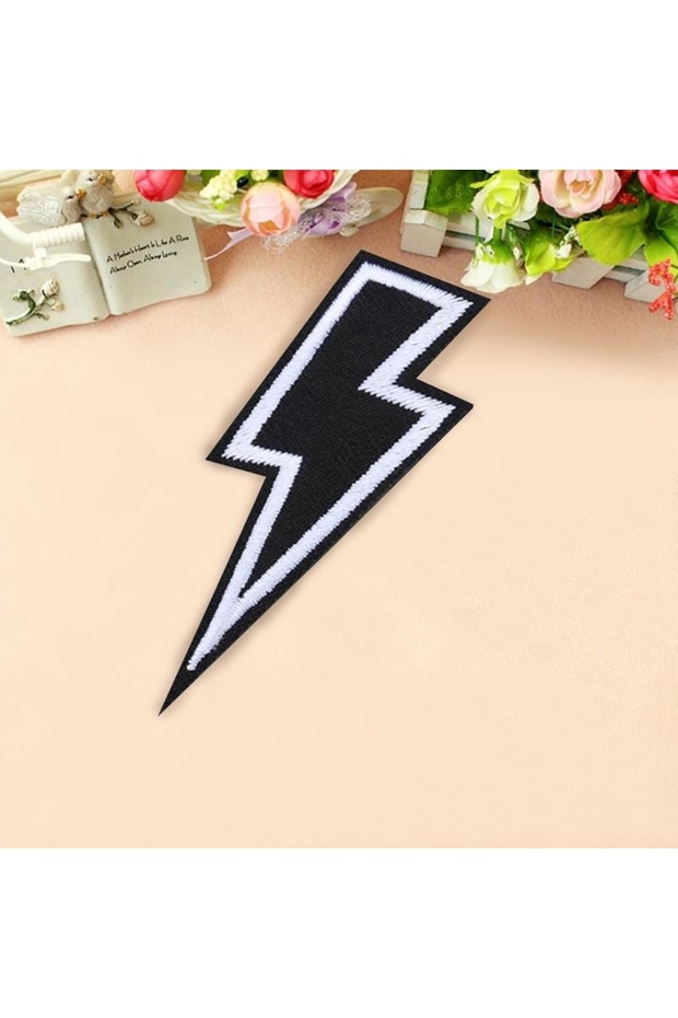 2 Pcs Embroidered Patch Lightning Logo Iron on Patches for Clothing Punk Clothes Iron Patches