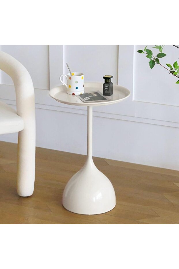 طاولة قهوة معدنية مستديرة جانبية - 6