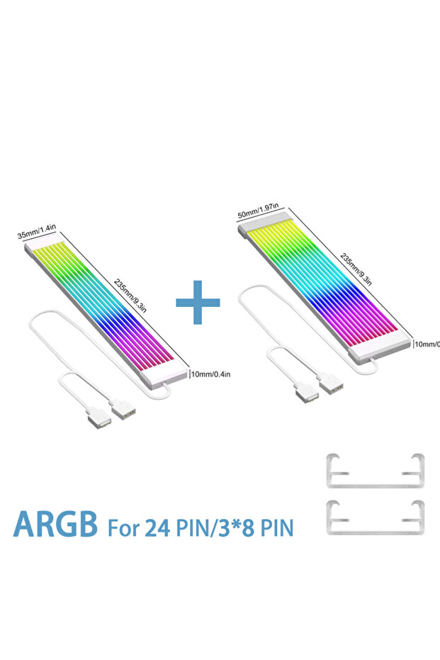 لوحة إضاءة ARGB قابلة للثني لعلبة الكمبيوتر باللون الأبيض X8 X12، مناسبة لبطاقة الرسومات 24pin/8pin/2x8pin/1