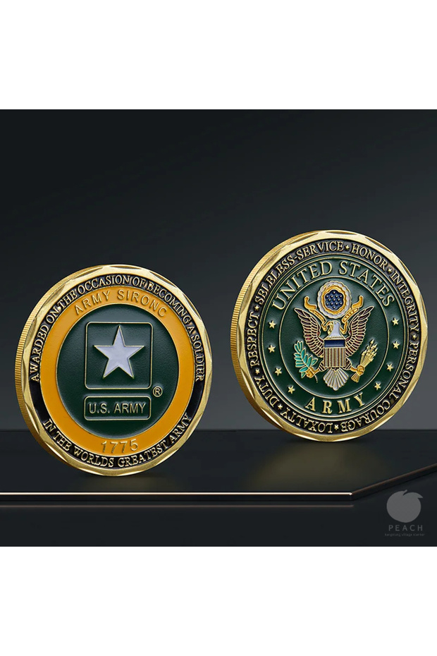 Gold Souvenir Coin Veterans Memorial Coin US Army Challenge Coin