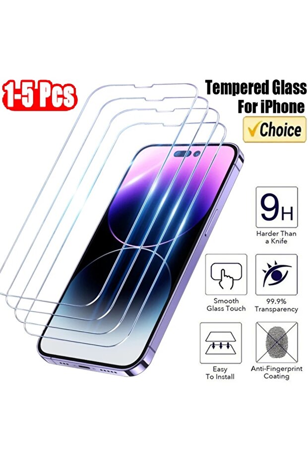 High Definition 1PC For iPhone 11 1-5Pcs Protective glass For iPhone 15 14 13 12 11 Pro Max XS XR 12