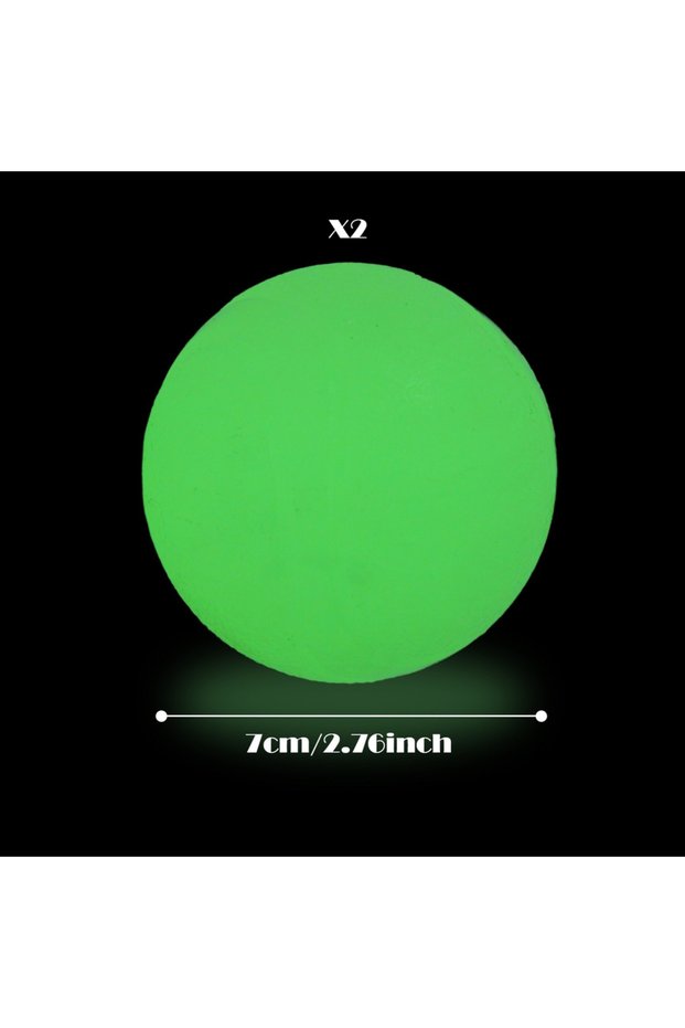 7cm 2pcs 2PCS Dog Chew Toys Ball - Glow in The Dark, Durable for Teething, Pet Molar Toy To Relieve