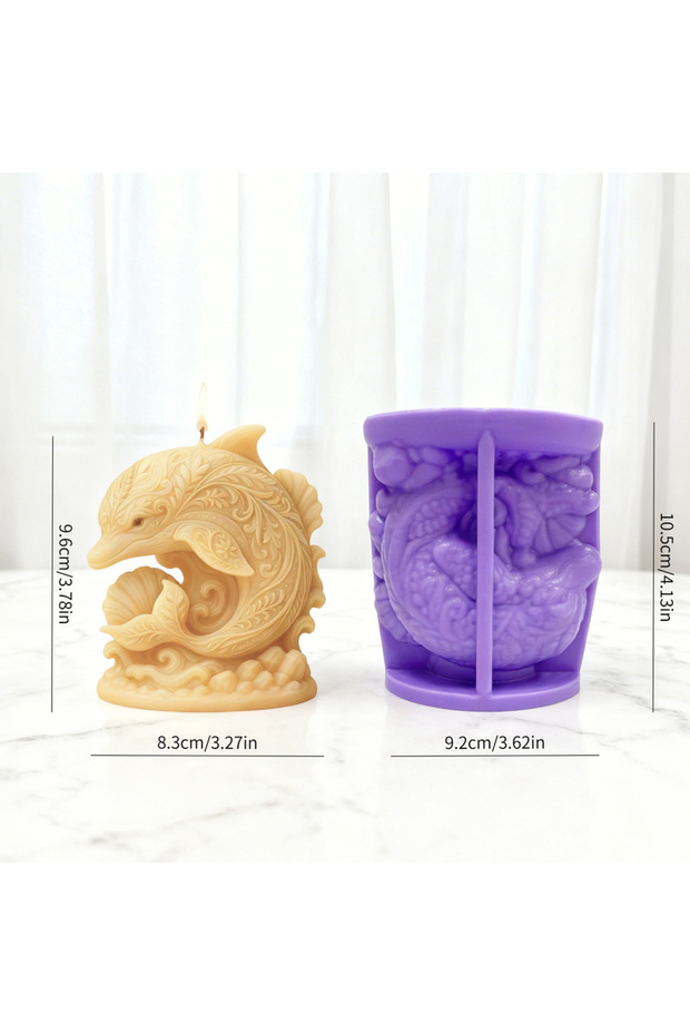 Cute Dolphin Cute Dolphin Candle Mold for DIY Artistic Candles - Perfect for Ocean Themes and Healin